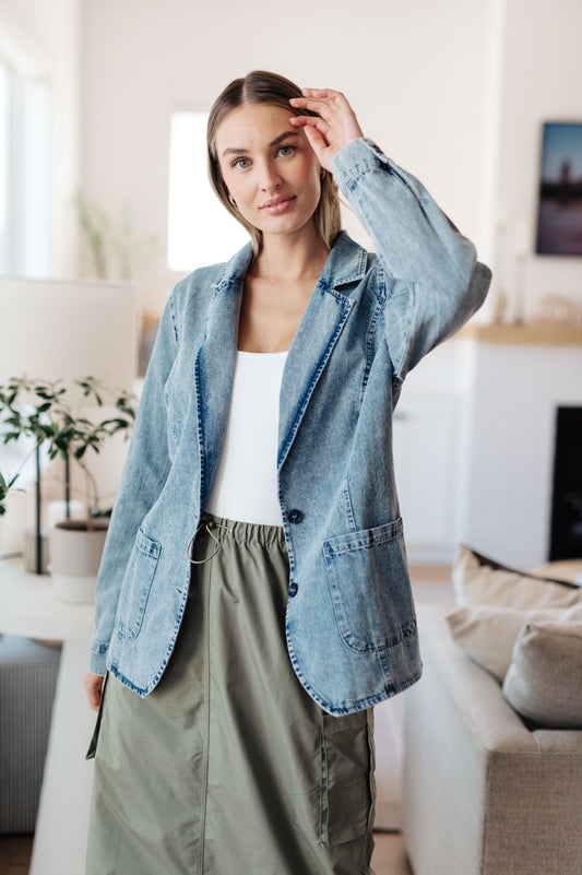 Business Brunch Denim Blazer (Online Exclusive)