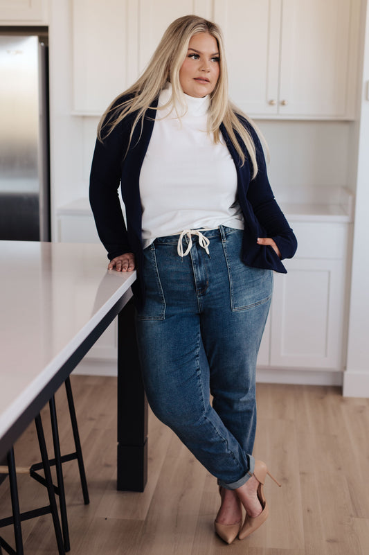 Fitted Blazer in Navy (Online Exclusive)