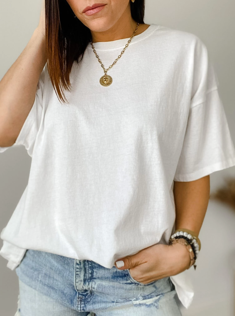 Premium Oversized Boyfriend Tee - White