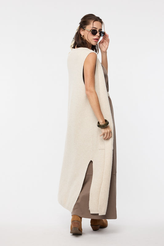 Champagne Long Sweater Vest
