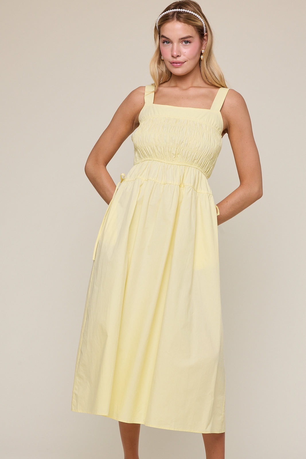Lemon Yellow Midi Dress