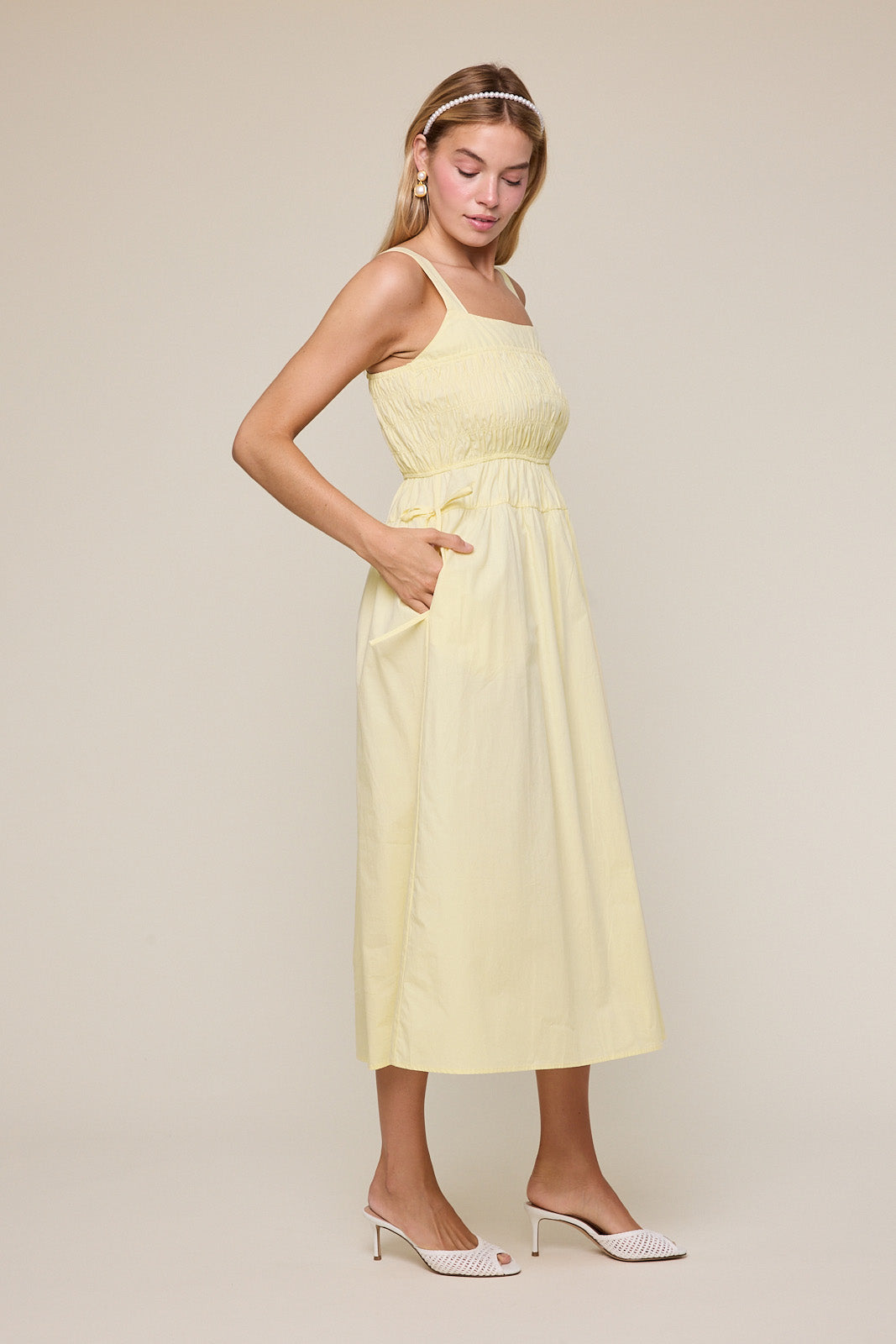 Lemon Yellow Midi Dress