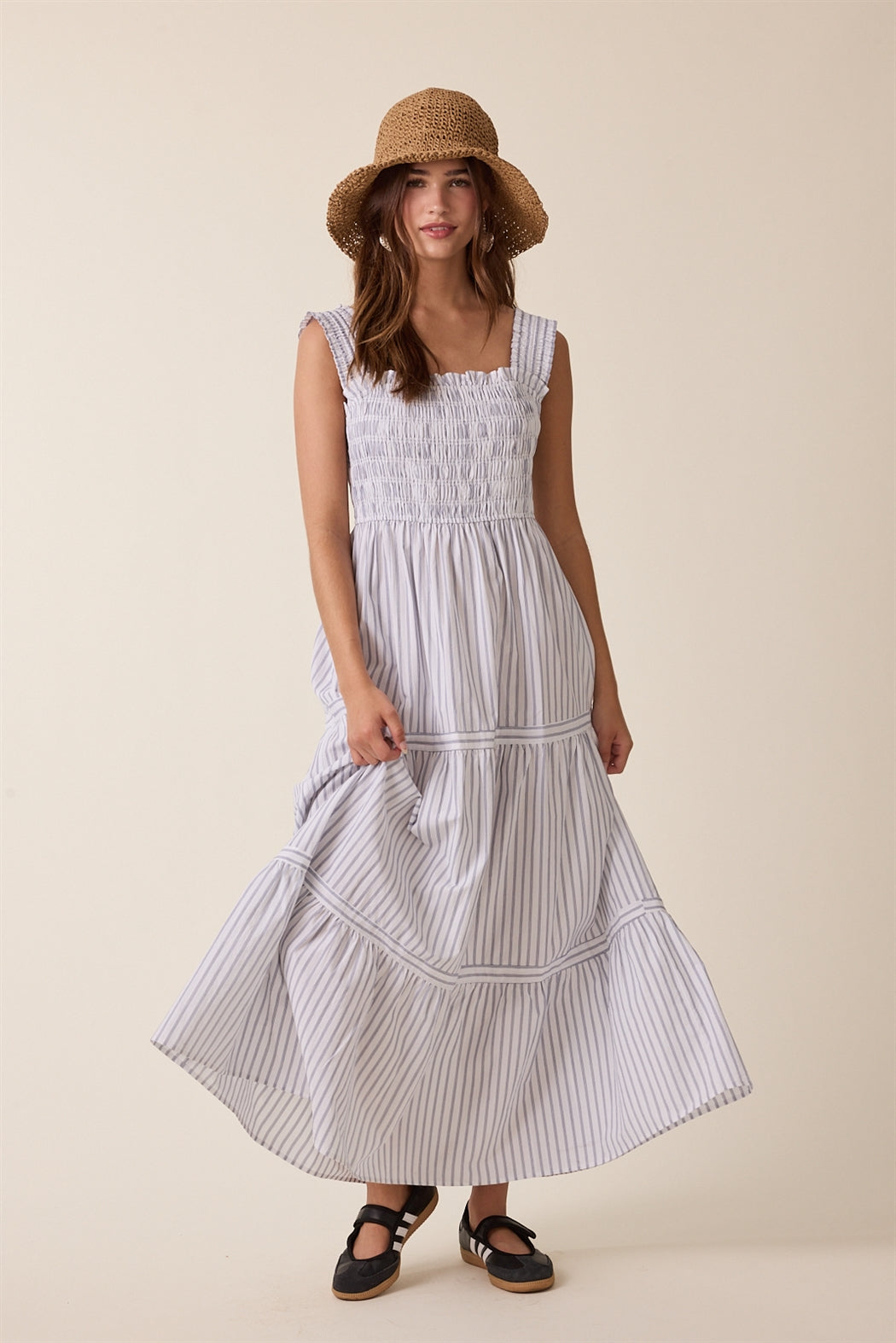 girl in striped dress