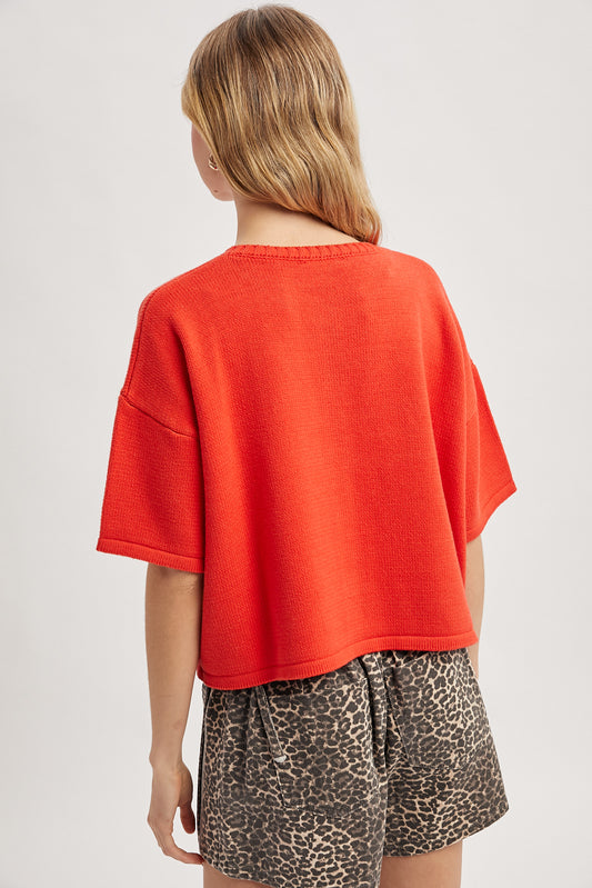Summer Short Sleeve Cardigan - Poppy