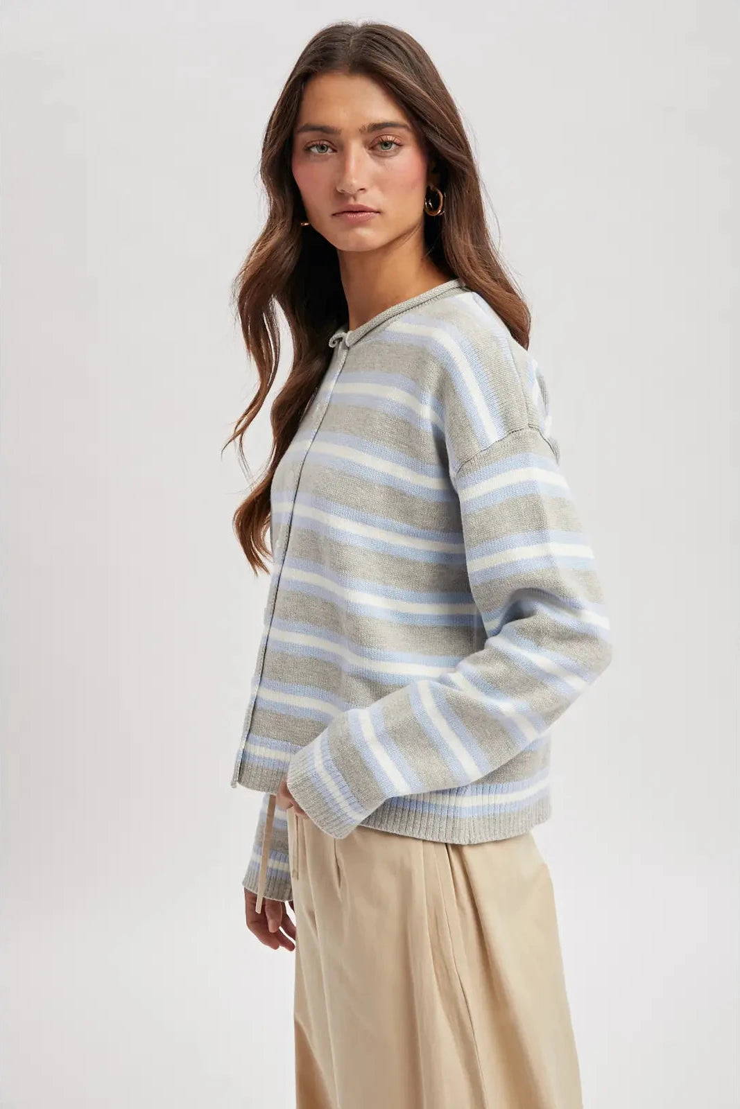 Ella Striped Sweater Cardigan