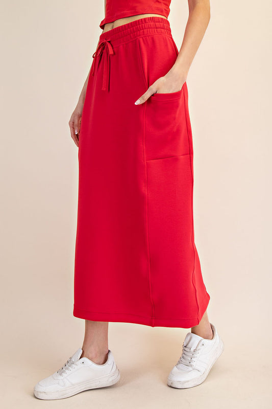 Scuba Long Skirt - Multiple Colors