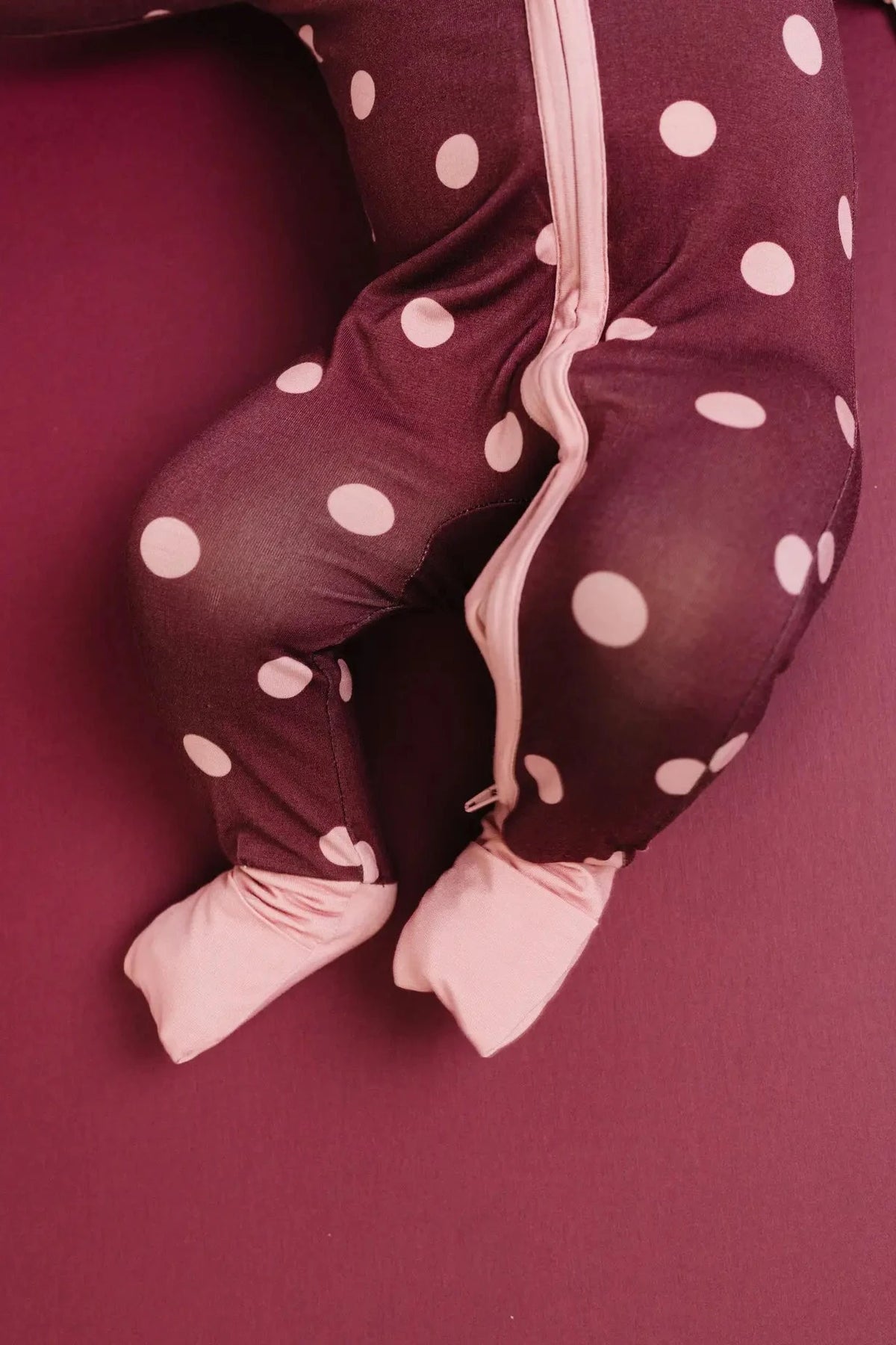 Mulberry Polkadot Bamboo Onesie