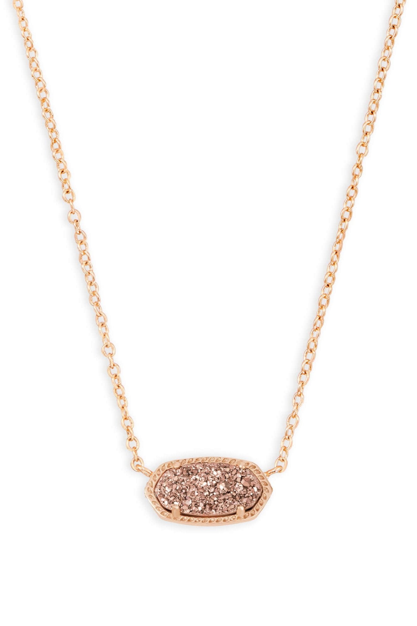 Kendra Scott Elisa Short Pendant Necklace - Rose Gold Rose Gold Drusy