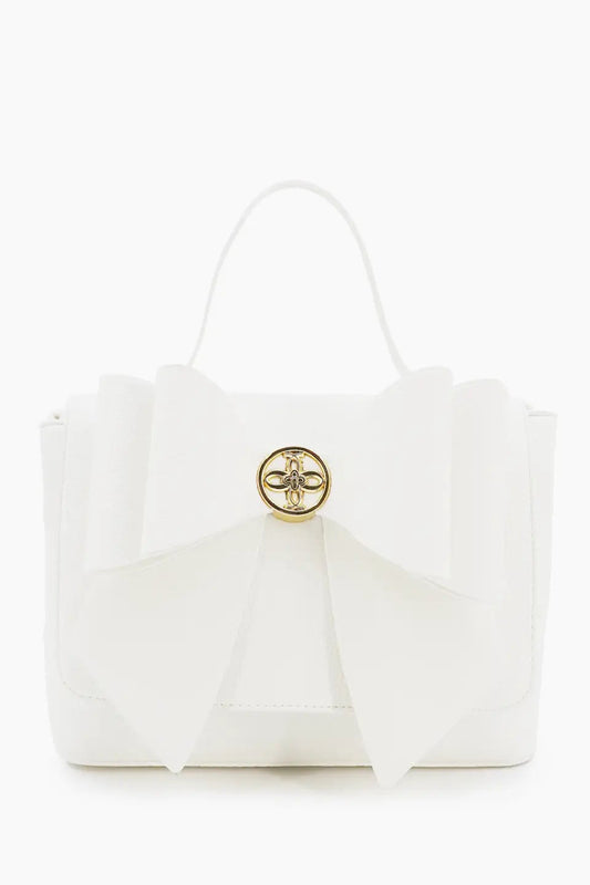 Zoey Double Bow Crossbody Bag - White