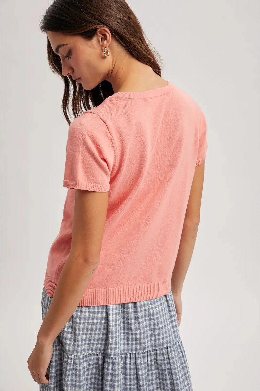 Melon Short Sleeve Sweater