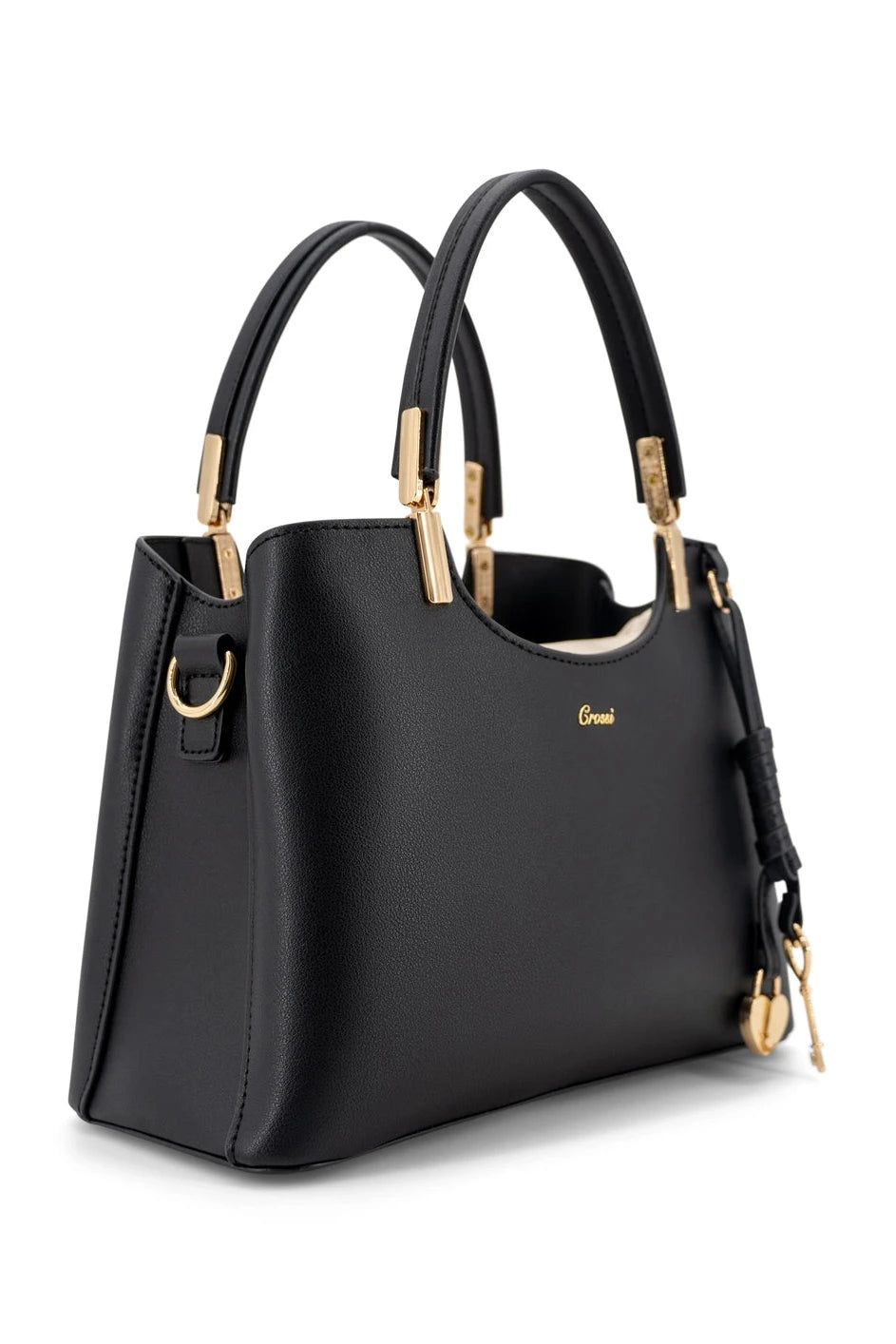 Lina Mini Everyday Tote Crossbody Bag- Black