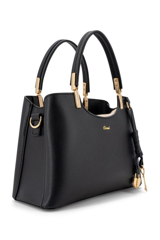 Lina Mini Everyday Tote Crossbody Bag- Black