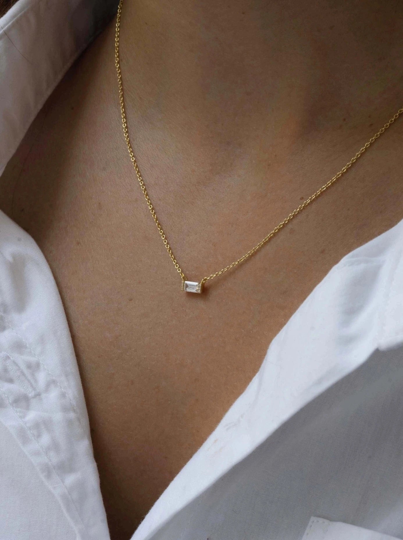 Baguette Necklace - Gold