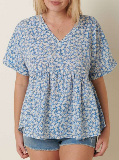 Flower Print Babydoll Top