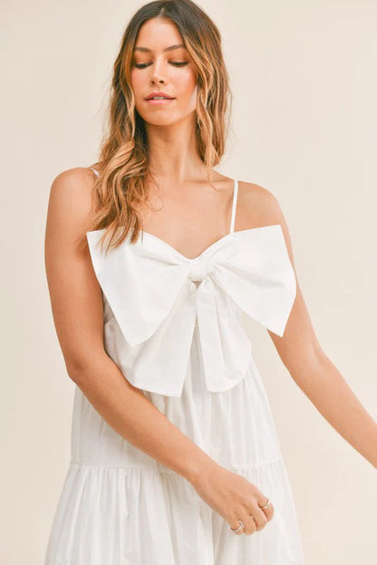 Bow Tied Tiered Midi Dress