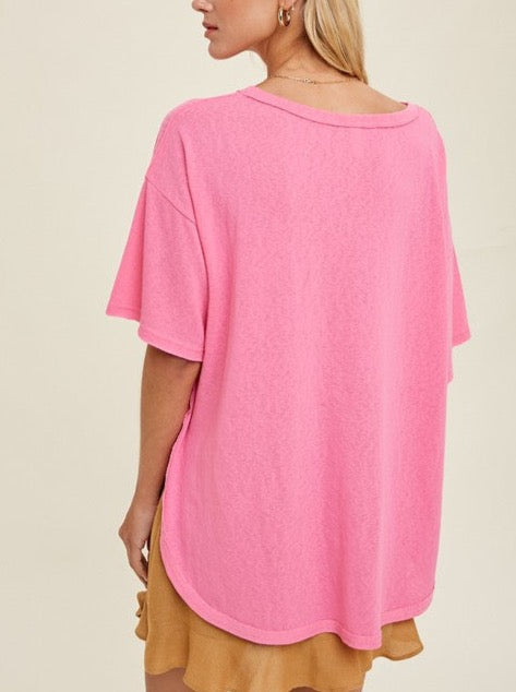 Barbie Pink Oversized Knit Top