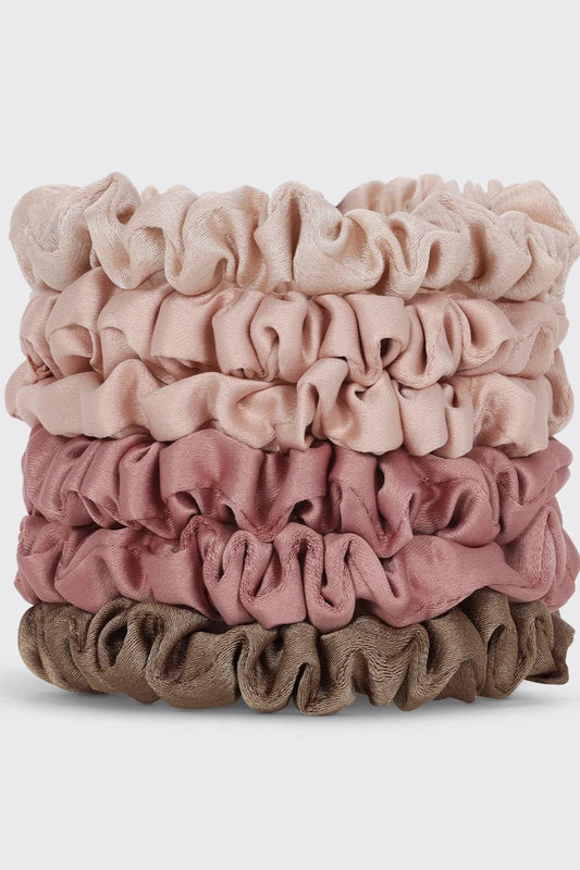 Ultra Petite Satin Scrunchies 6pc - Terracotta