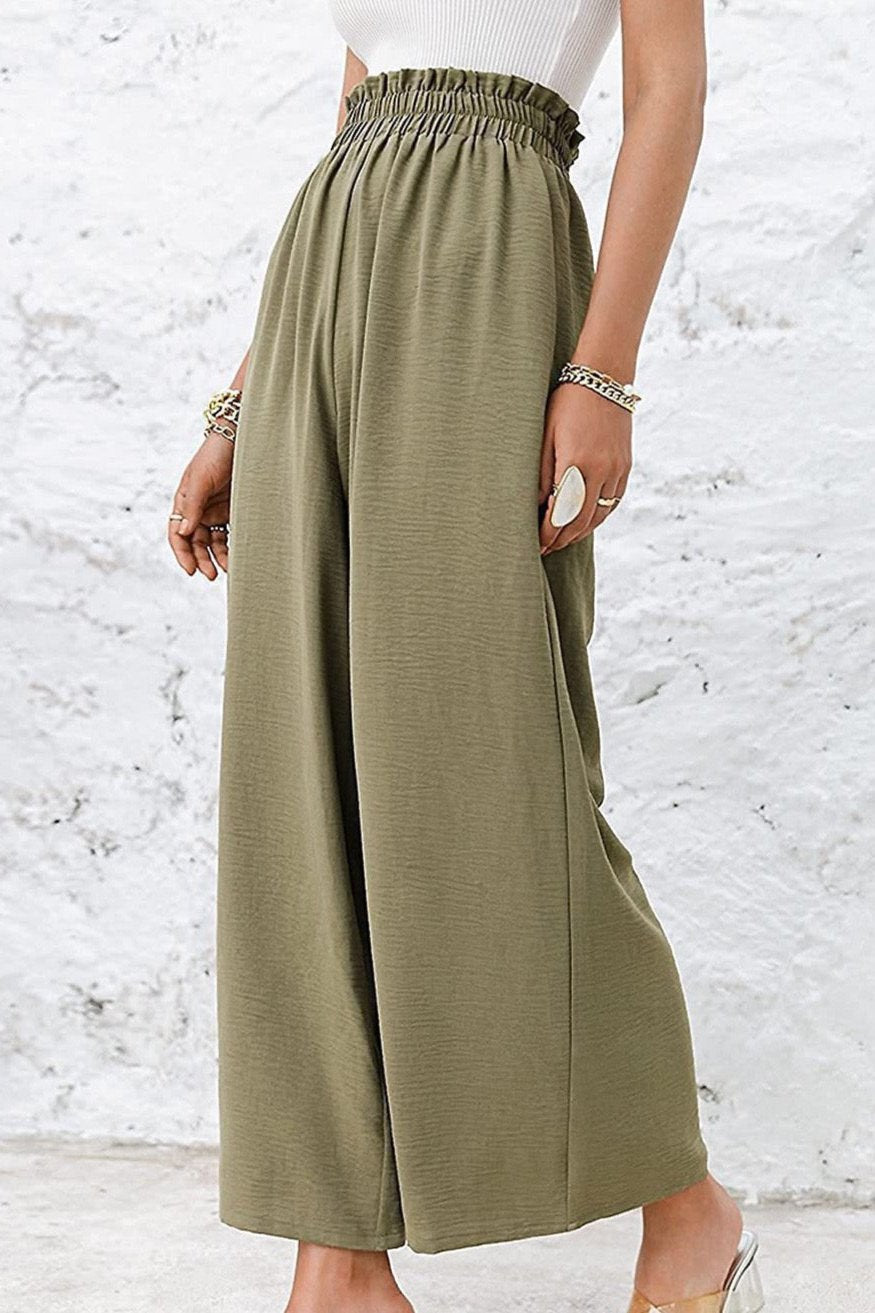 Green Wide Leg Trousers