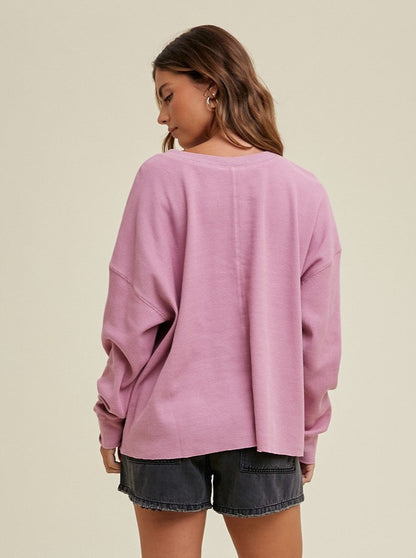 Pink Thermal Knit Top