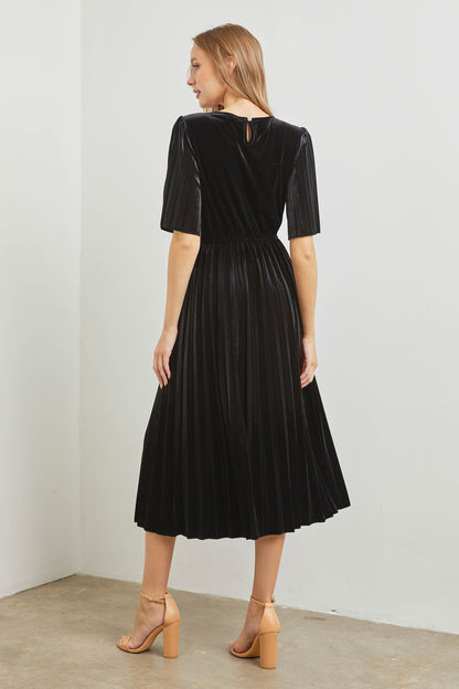 Black Velvet Midi Dress