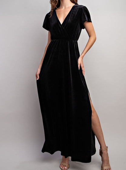 Black Velvet Maxi Dress