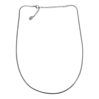 Micro Silver Herringbone Necklace