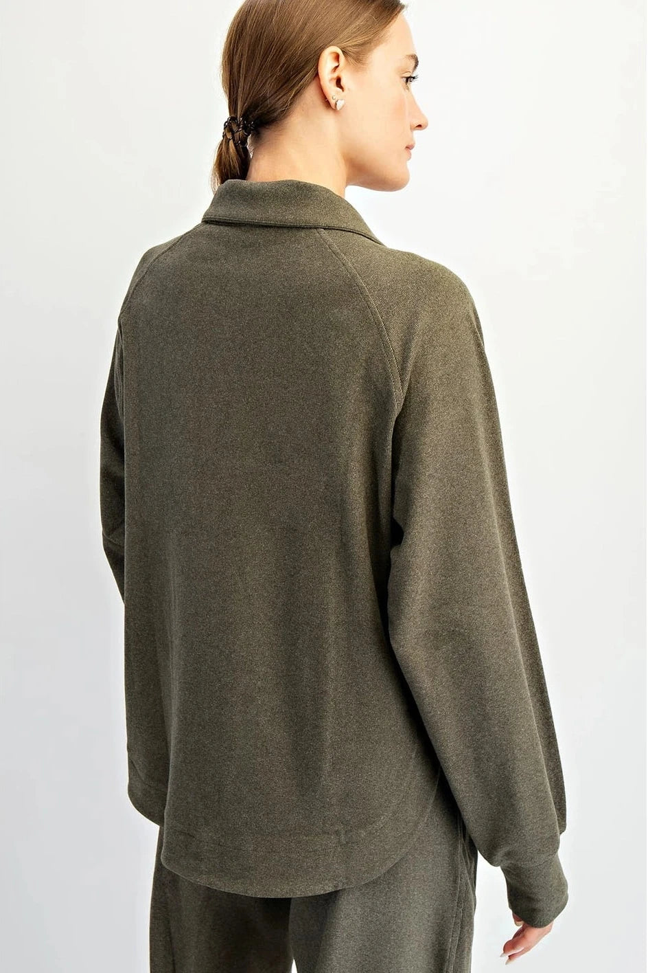 Rib Brush Mock Neck Pullover
