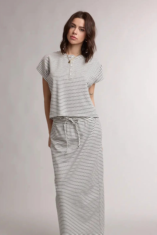 Striped Knit Top and Skirt Set