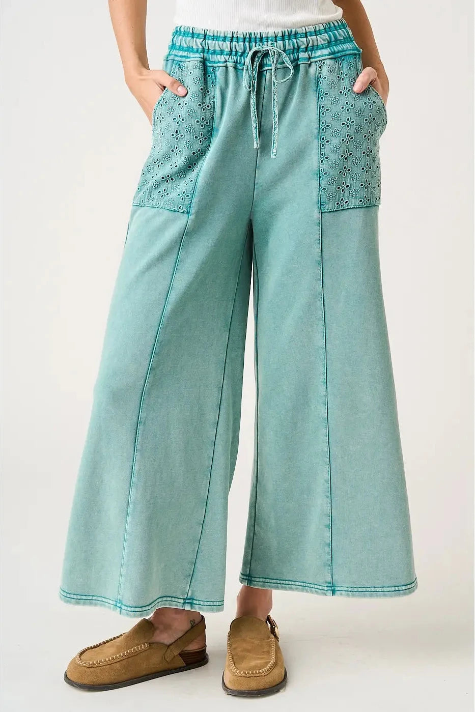 flow green blue pants
