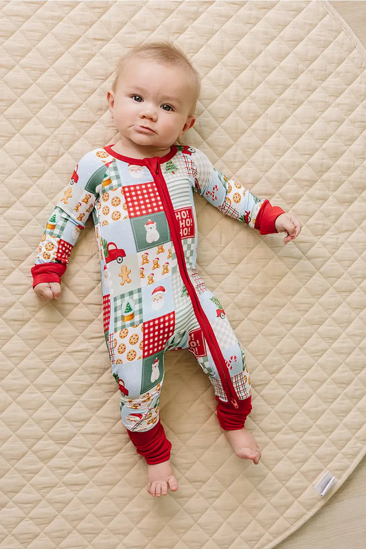 Bamboo Christmas Patchwork Onesie