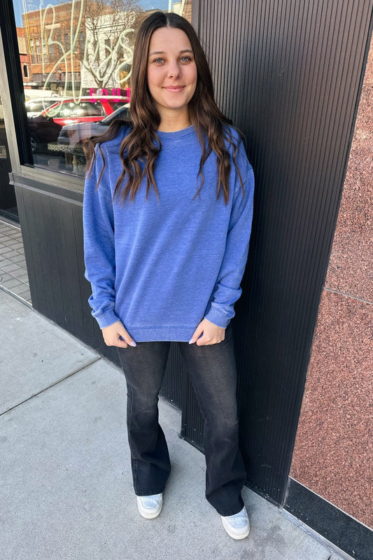 Burnout Crewneck - Cobalt Blue