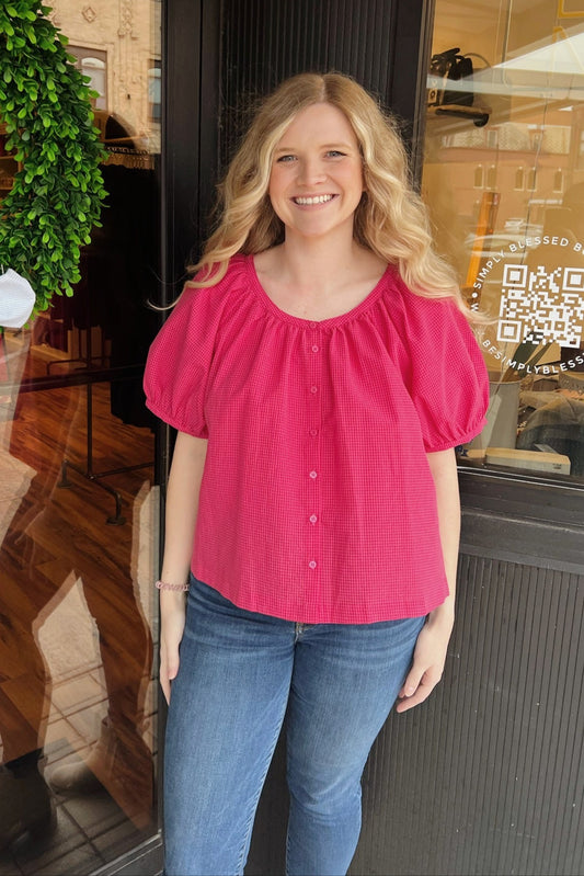 Pink Checkered Blouse