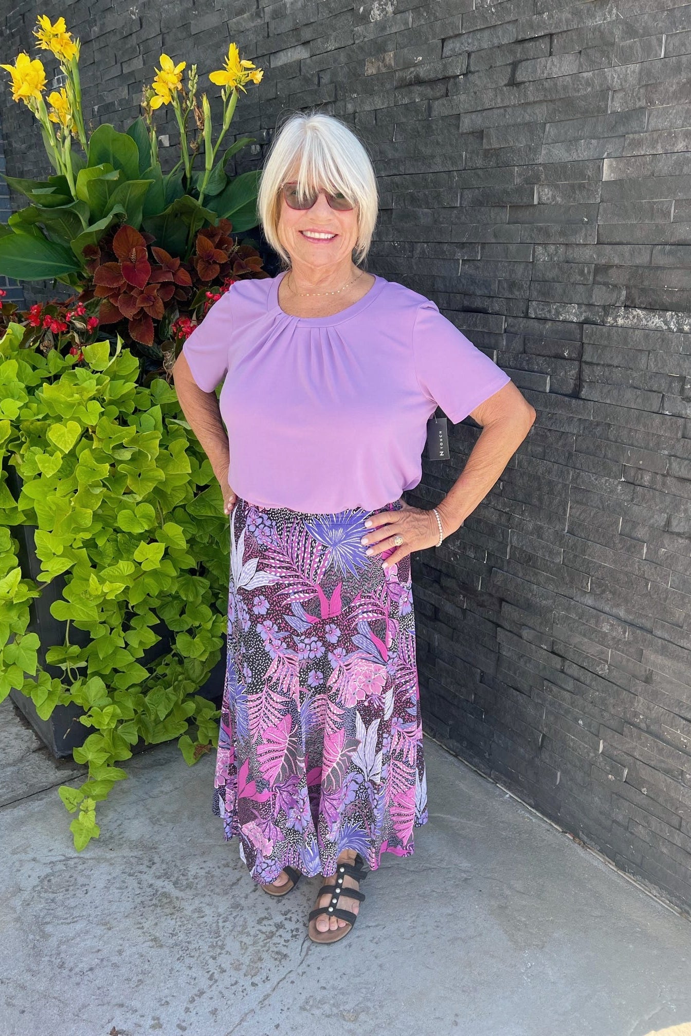Gorgeous Print Skirt - Purple