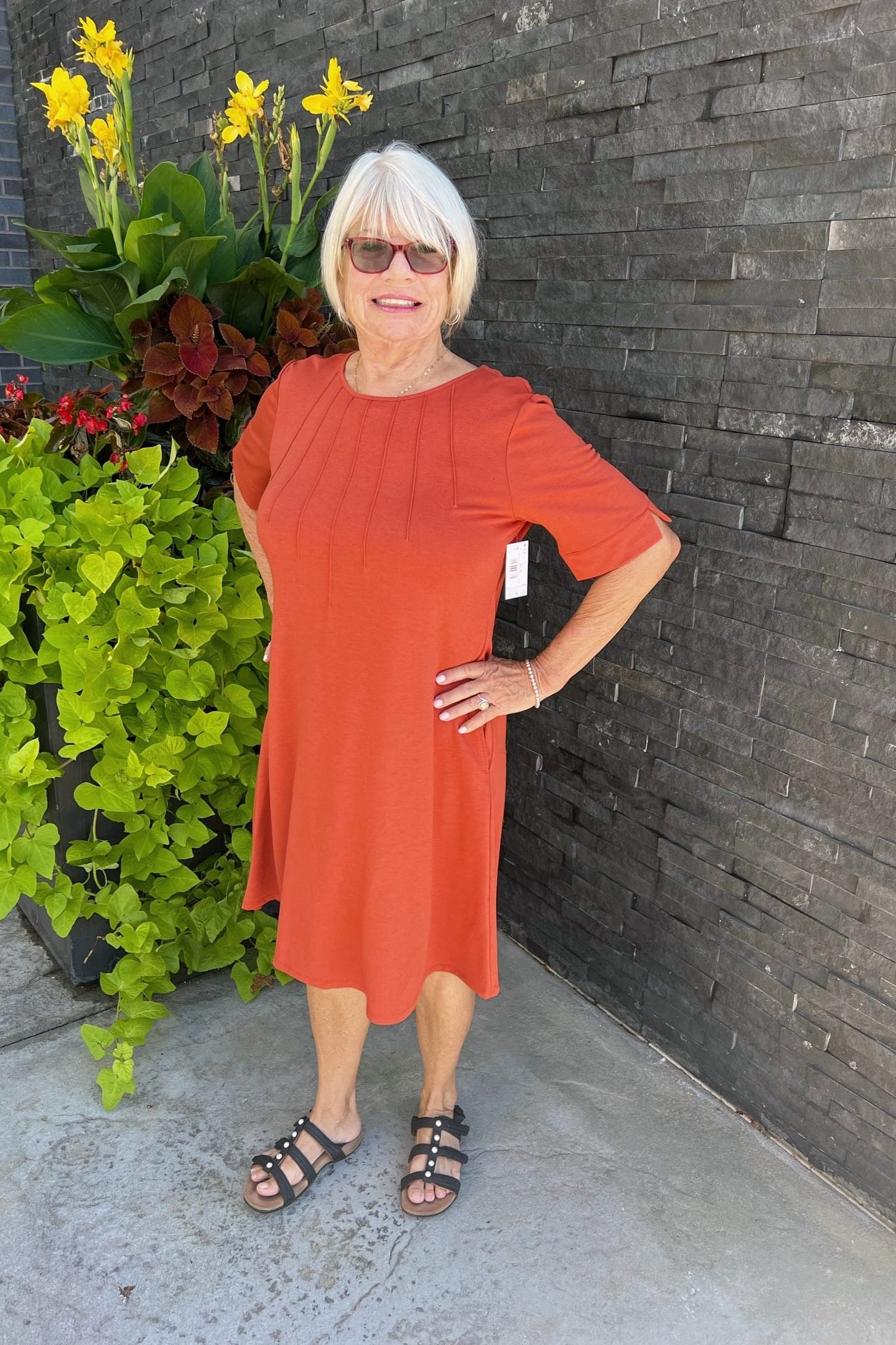The Rhonda Dress - Burnt Orange