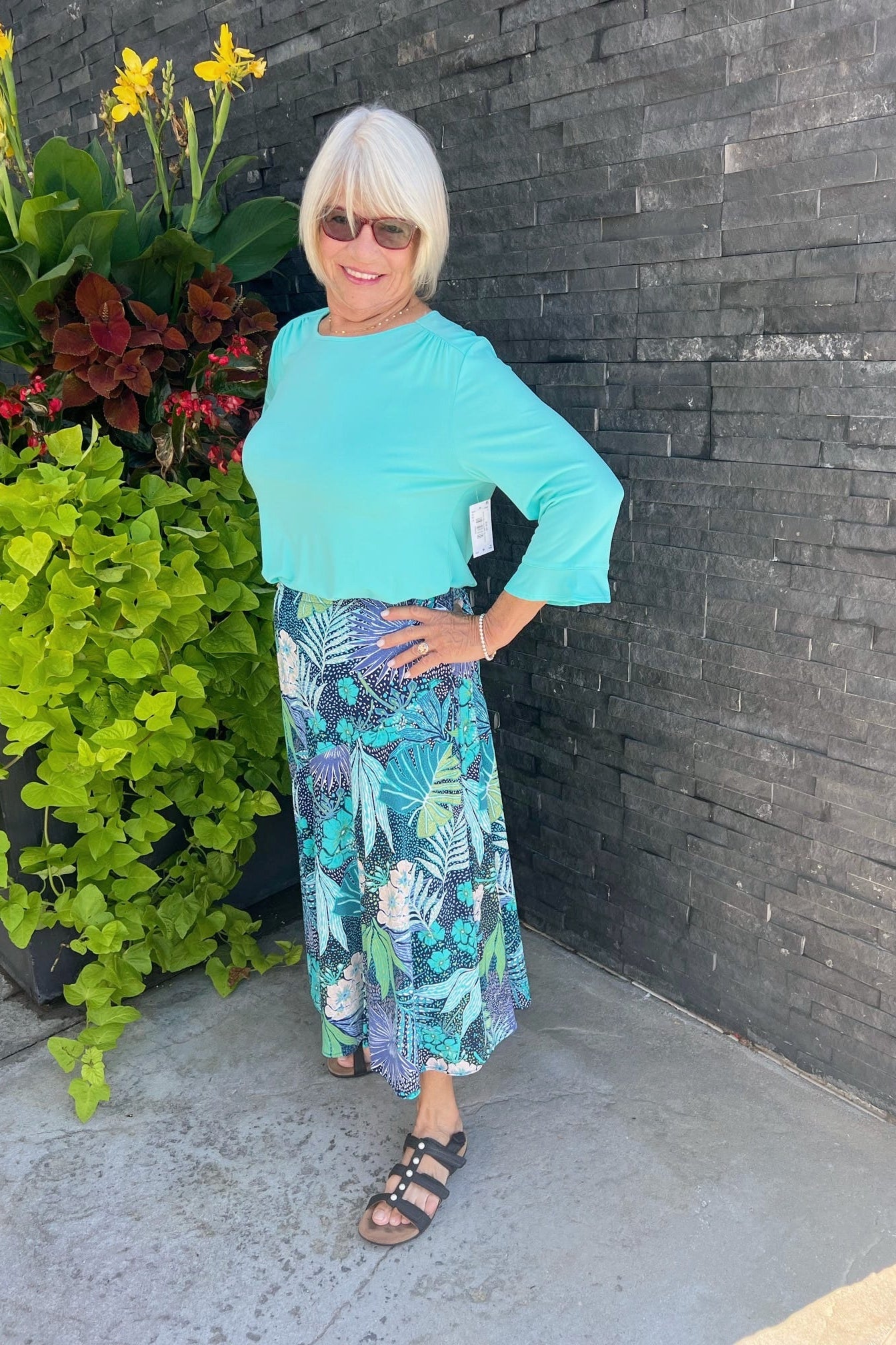 Gorgeous Print Skirt - Blue