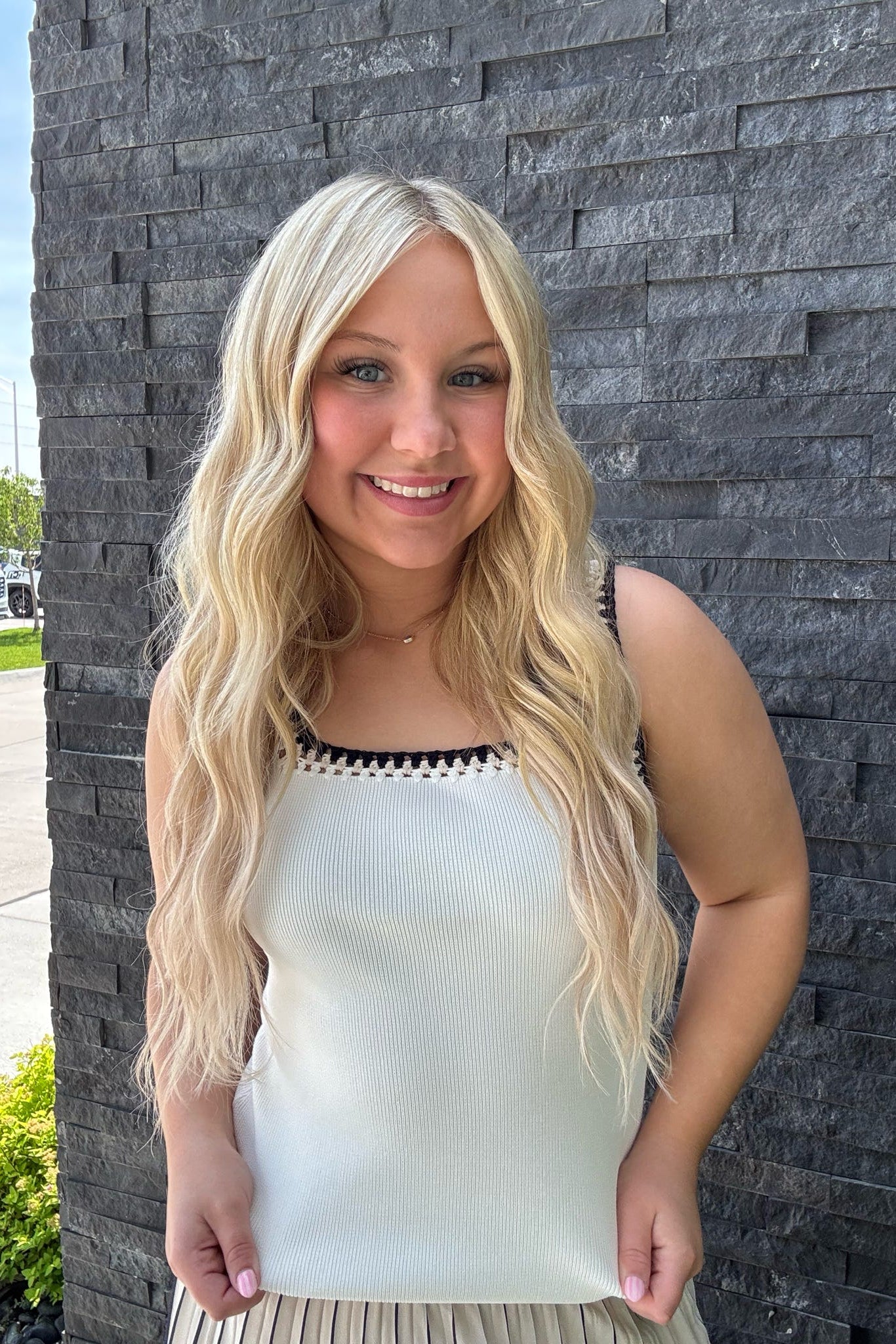 Isla Crochet Tank Top - White