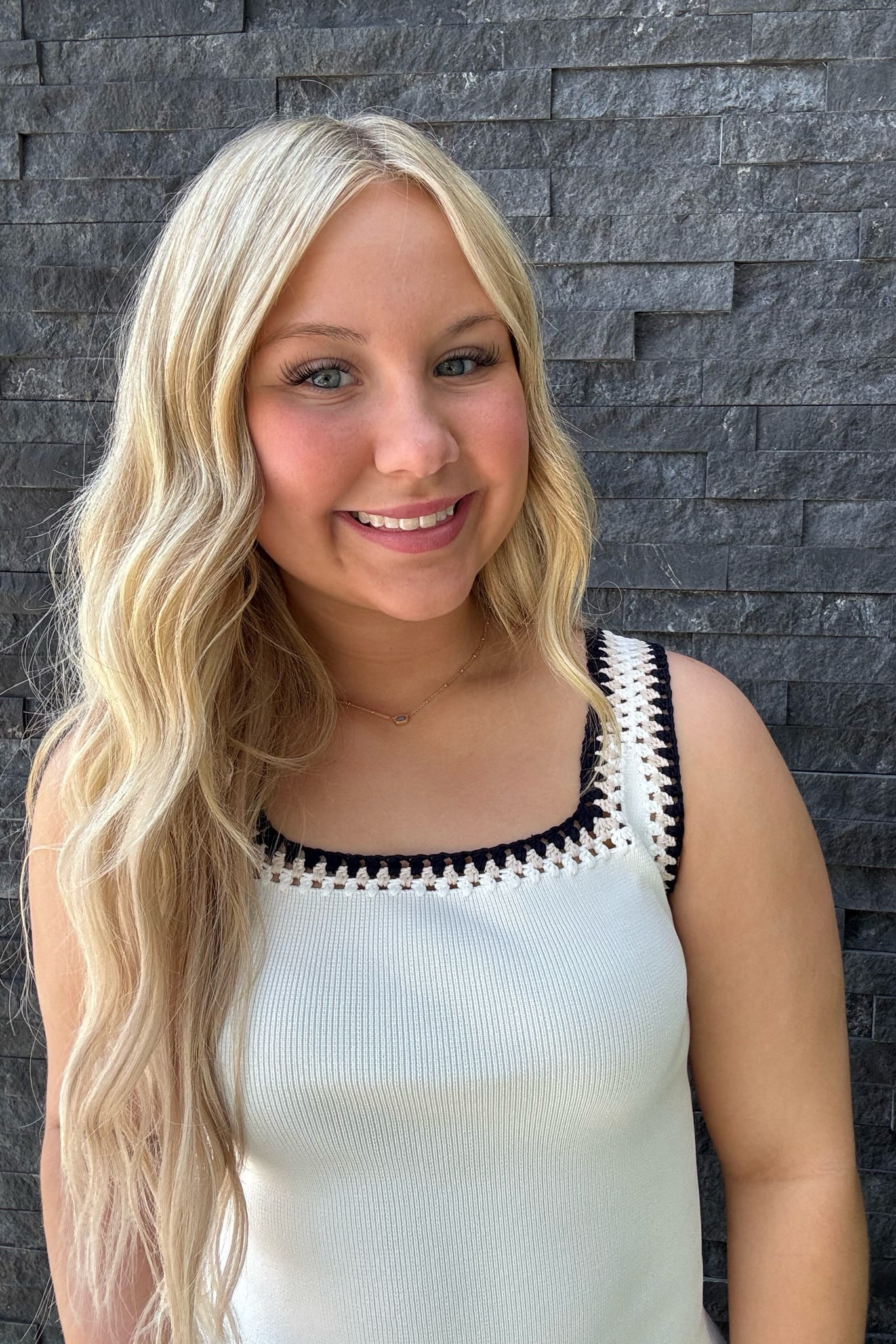 Isla Crochet Tank Top - White