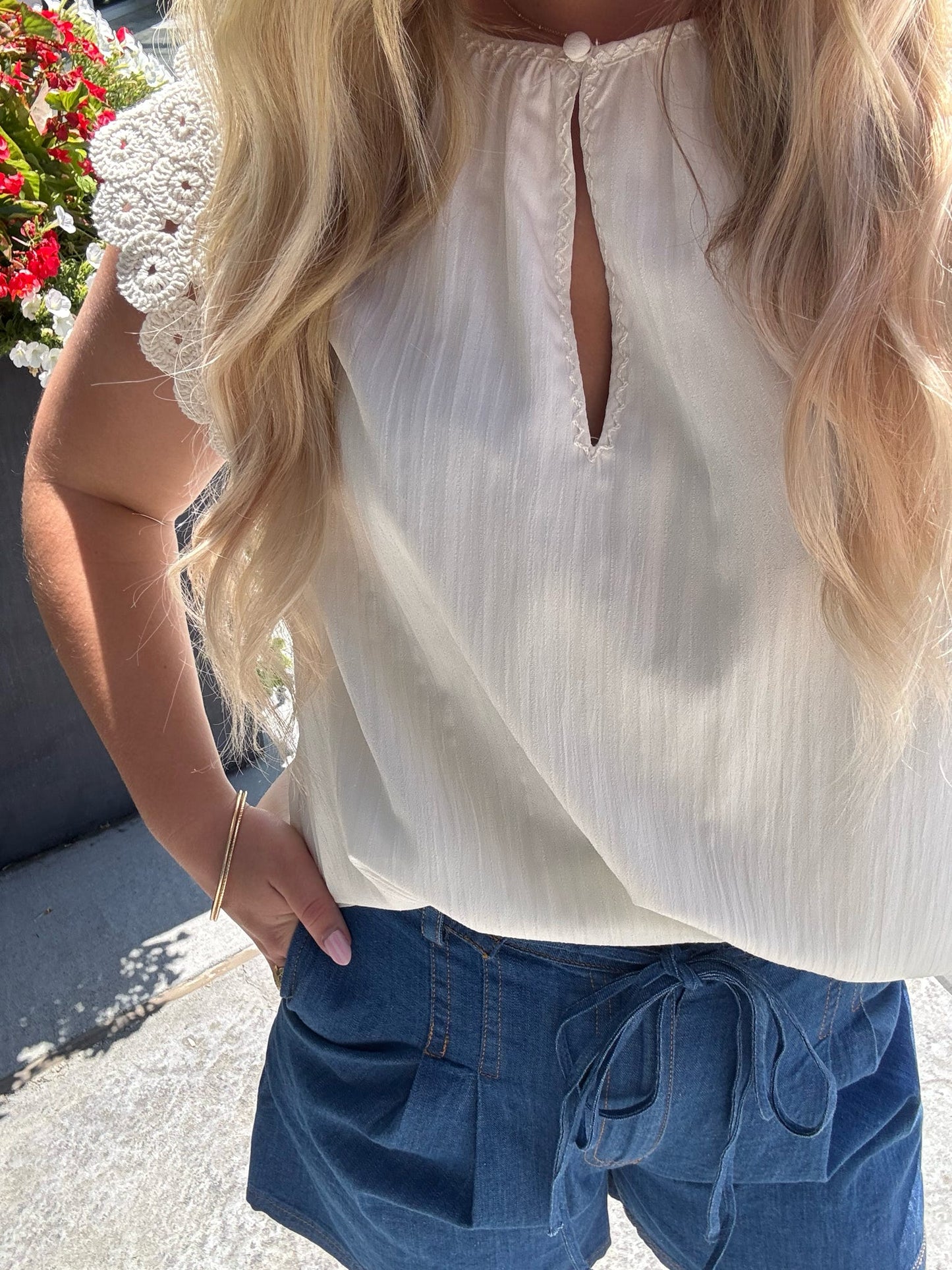 Crochet Sleeve Blouse