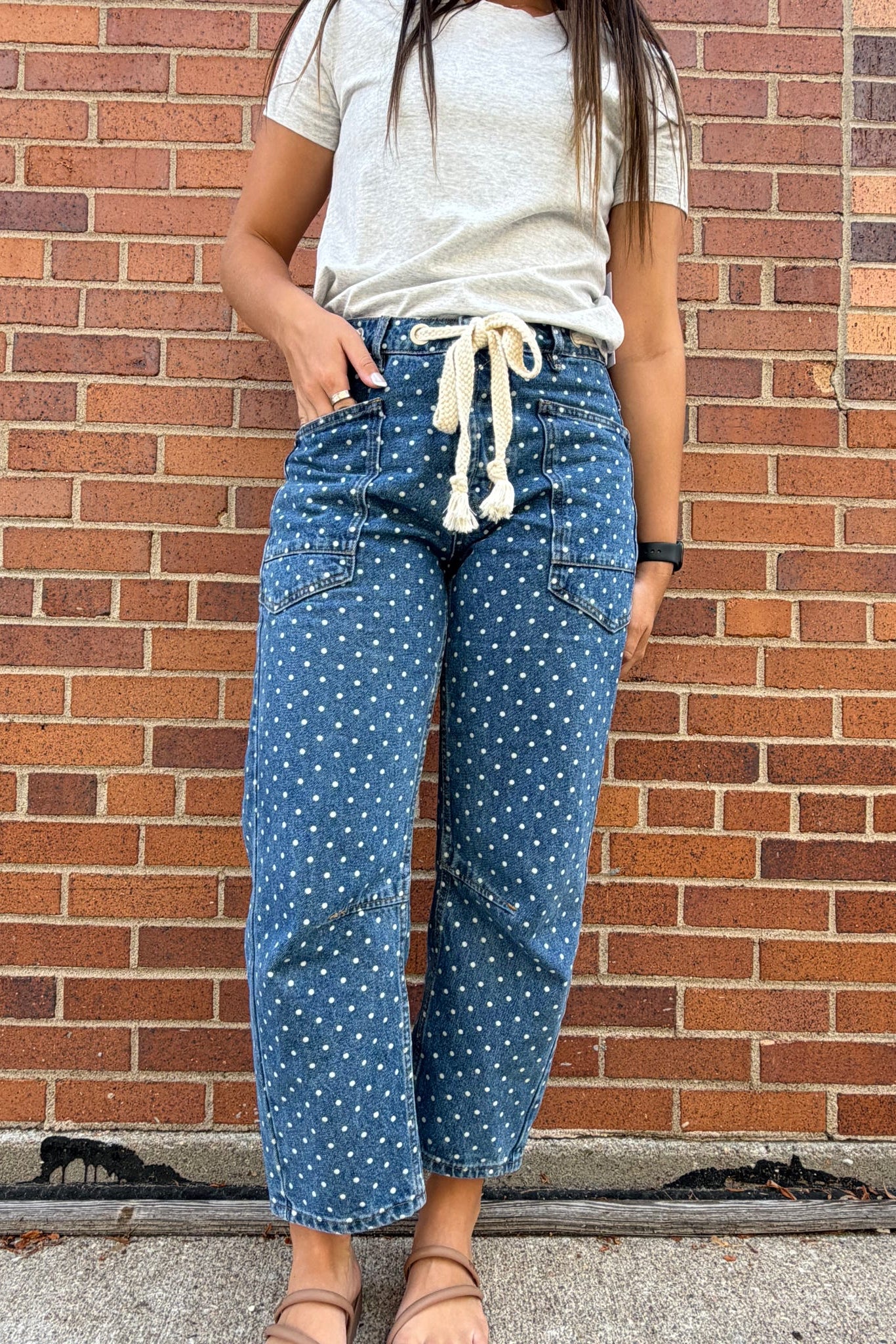 Polka Dot Denim Jeans