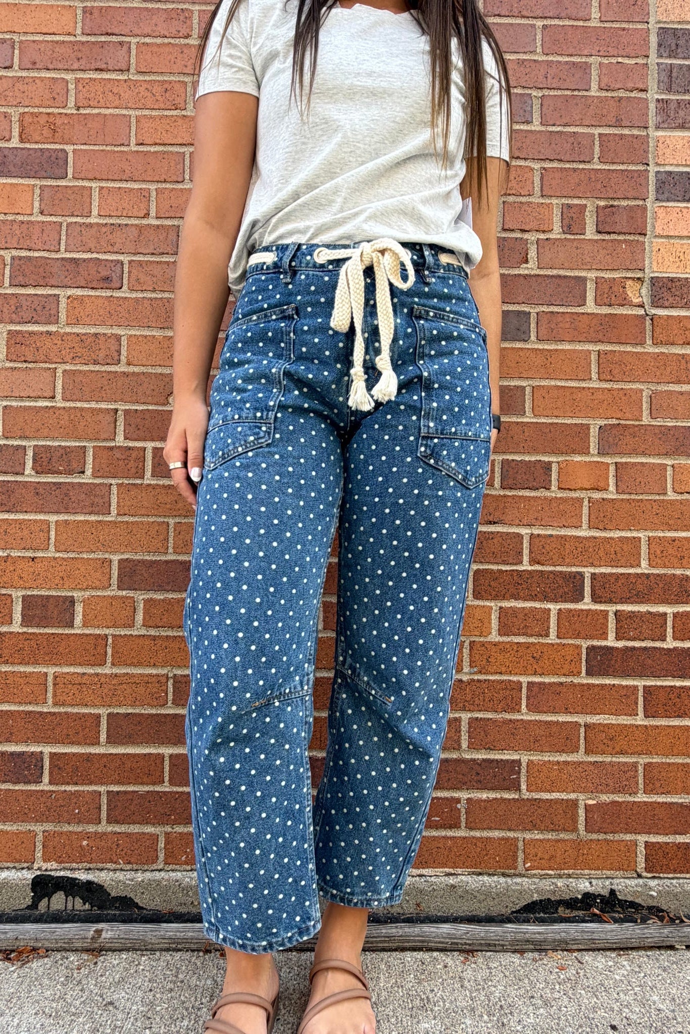 Polka Dot Denim Jeans