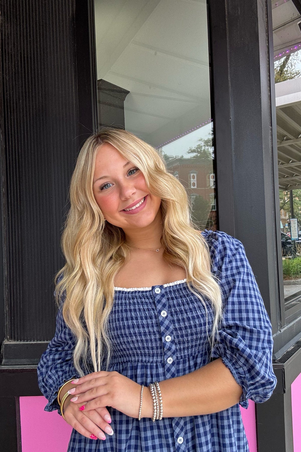 Gingham Babydoll Dress
