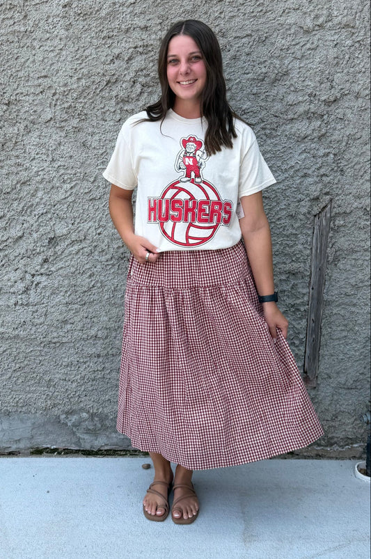 Gingham Tiered Skirt