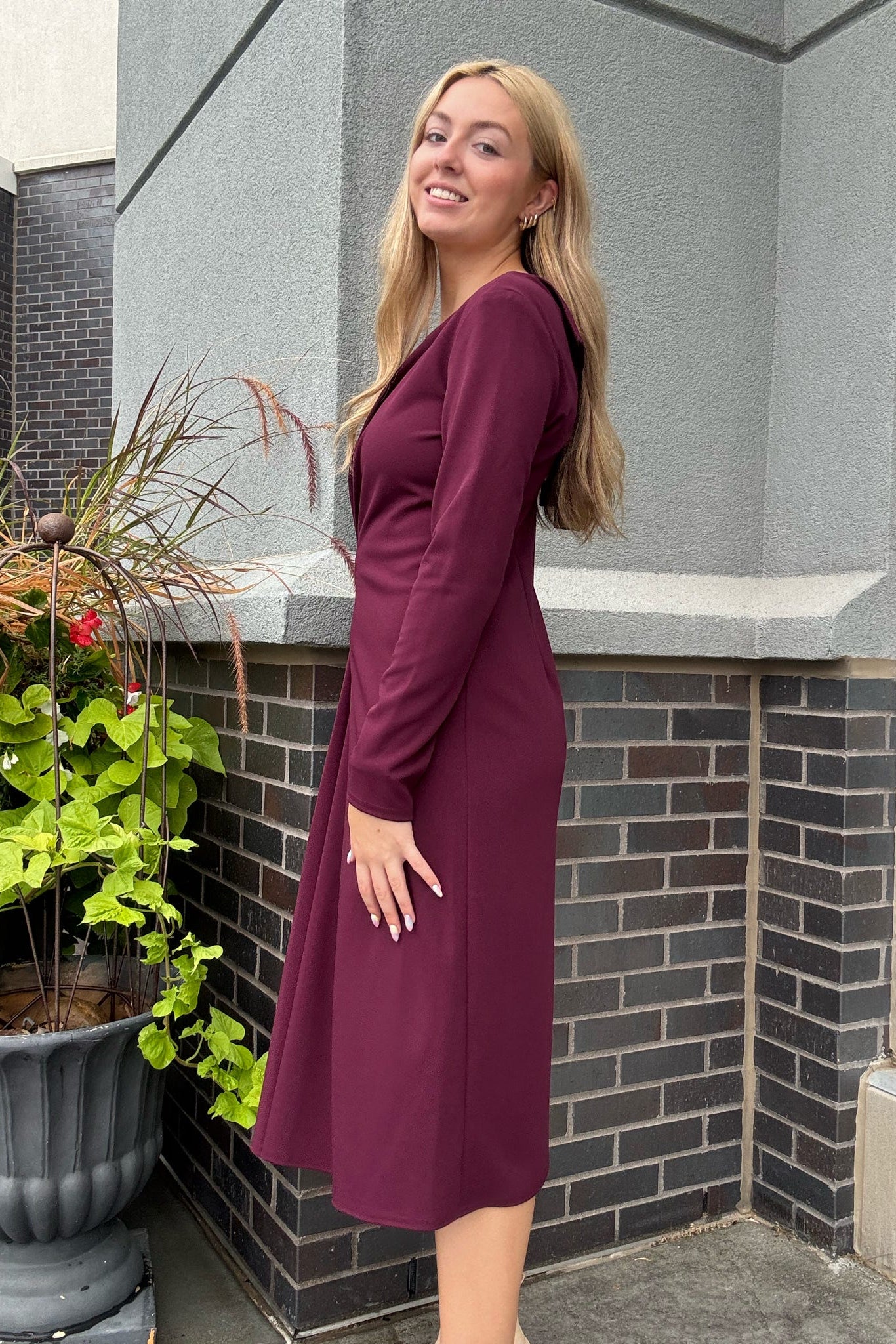 Joseph Ribkoff Plum Accent Dress