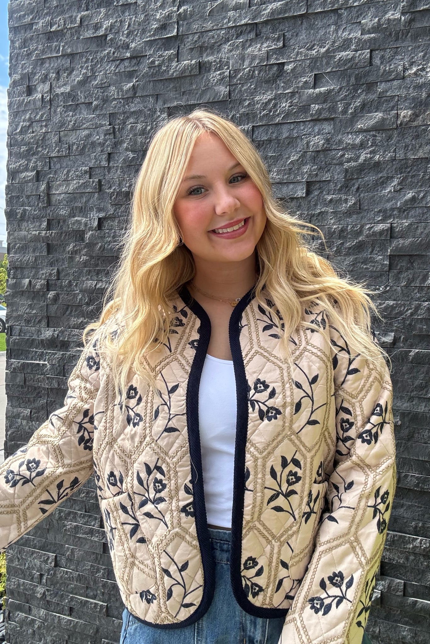 Reversible Embroidered Quilted Jacket