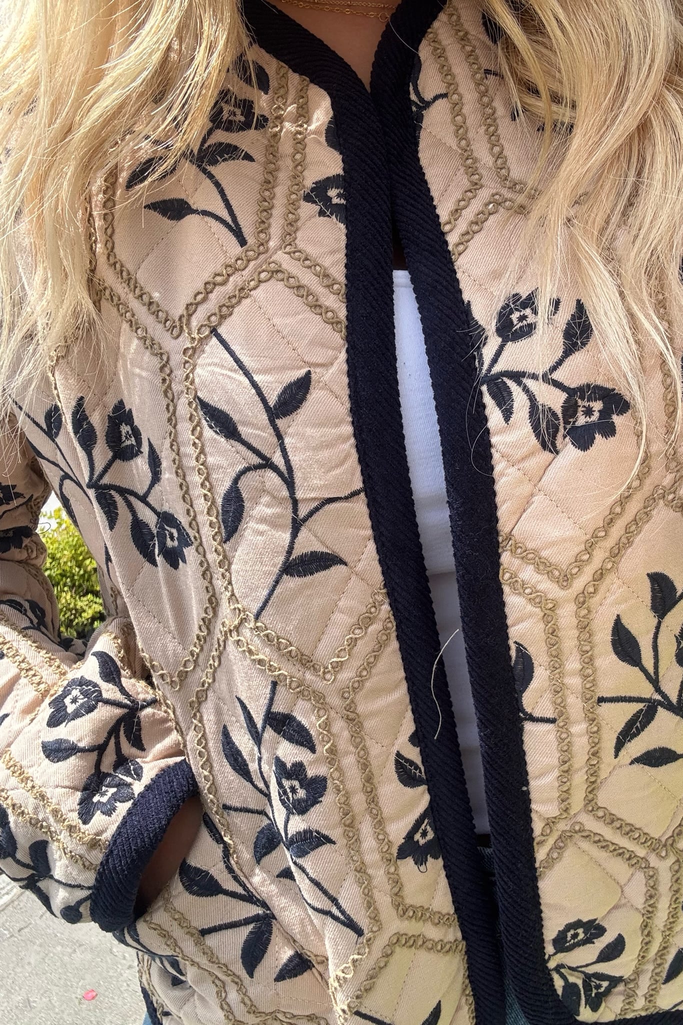 Reversible Embroidered Quilted Jacket
