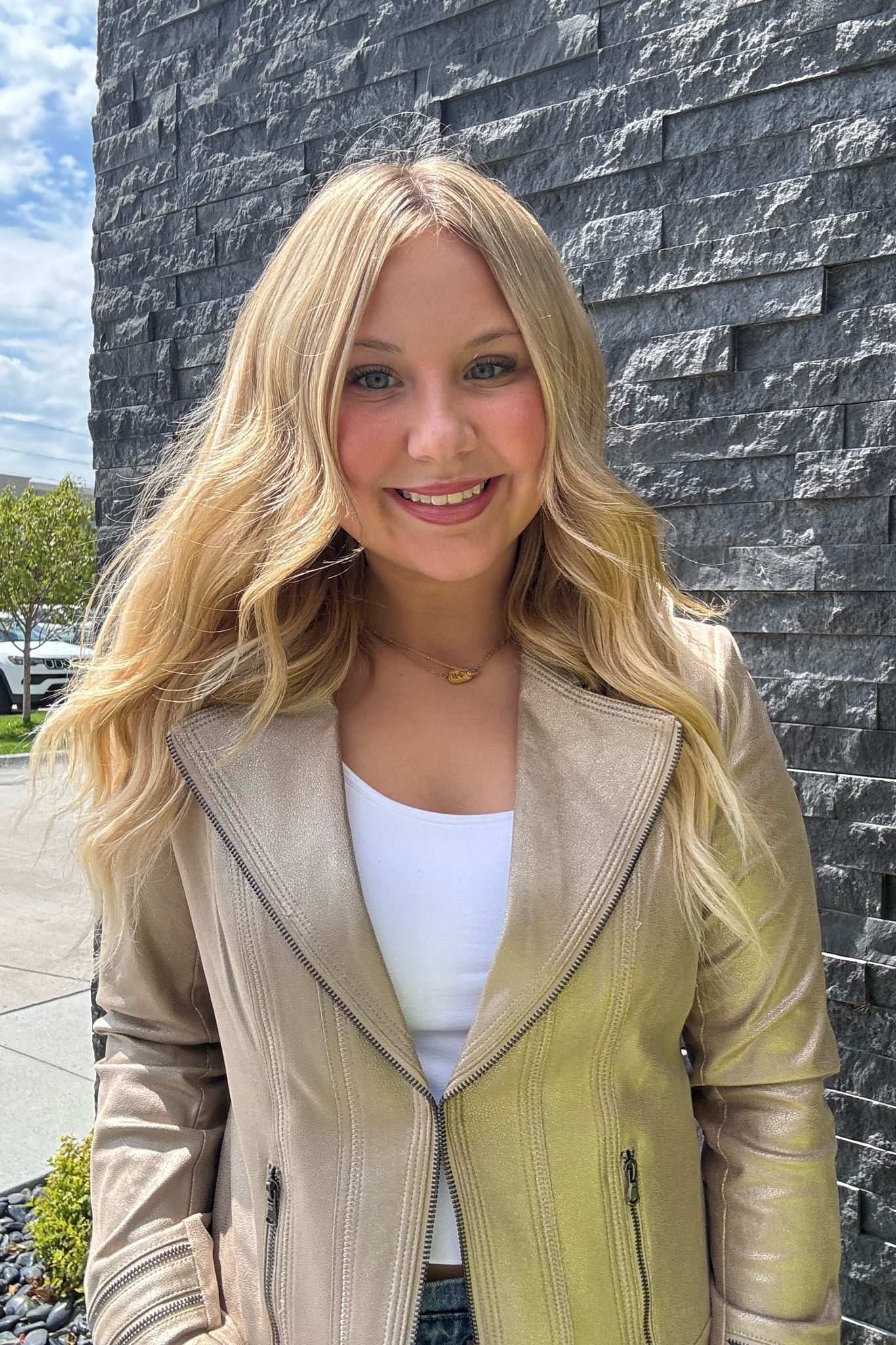Foiled Vintage Faux Leather Jacket