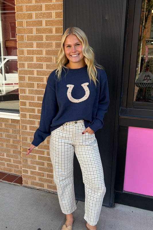 Oxford Plaid Barrel Pants