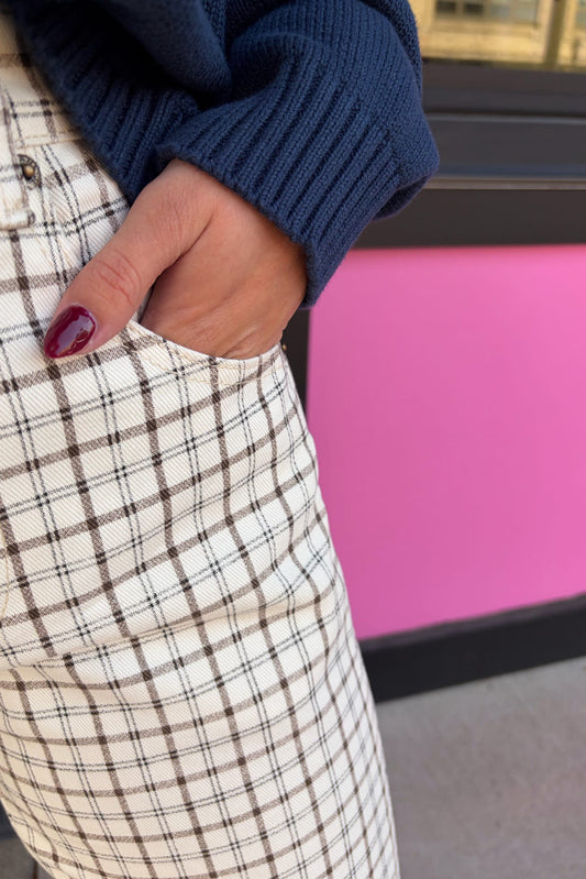 Oxford Plaid Barrel Pants
