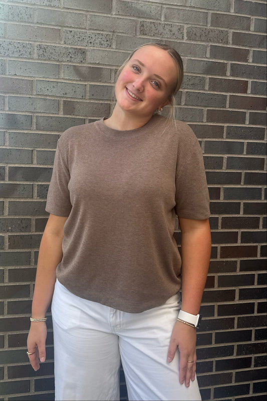 Mocha- Cashmere Blend Sweater