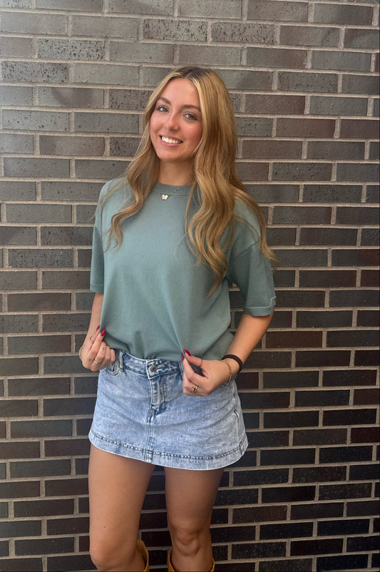 Seafoam Short Sleeve Sweater